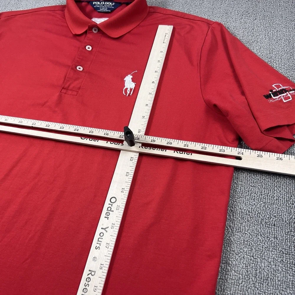 Ralph Lauren Polo Shirt Adult Large Red Big Pony Golf Golfing Casual Preppy Mens